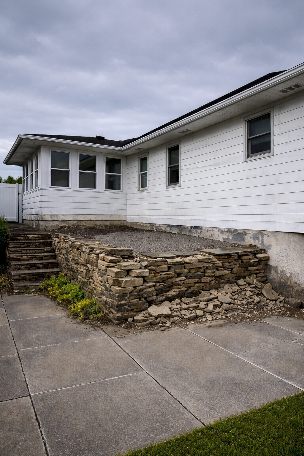 Hardscape project before work